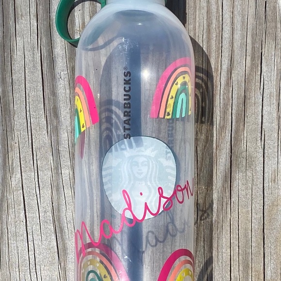 Boho rainbow Starbucks water bottle - Picture 3 of 5